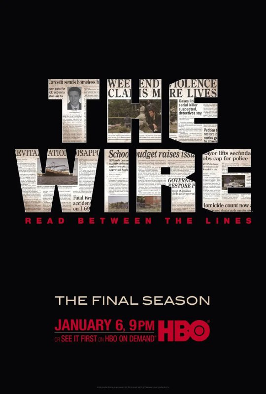 名称：火线 The Wire 1-5季全集 中英双字描述：第五个季节集中在媒体行业