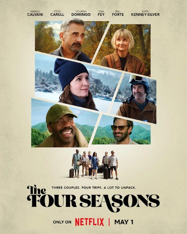 名称：他们的春夏秋冬/四季情 / The Four Seasons (2024) 描述：这部网飞喜剧剧集改编自1981年同名电影，由蒂娜·菲（Tina Fey）和朗·霍华德（Ron Howard）担任制片人，讲述三对夫妇每年在四季度假时发生的友情、爱情与冲突故事