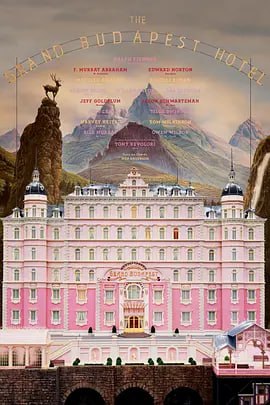 名称：布达佩斯大饭店 The Grand Budapest Hotel (2014)描述：故事要从一位无名作家（裘德·洛 Jude Law 饰）说起，为了专心创作，他来到了名为“布达佩斯”的饭店，在这里，作家遇见了饭店的主人穆斯塔法（F·莫里·亚伯拉罕 F. Murray Abraham 饰），穆斯塔法邀请作家共进晚餐，席间，他向作家讲述了这座饱经风雨的大饭店的前世今生