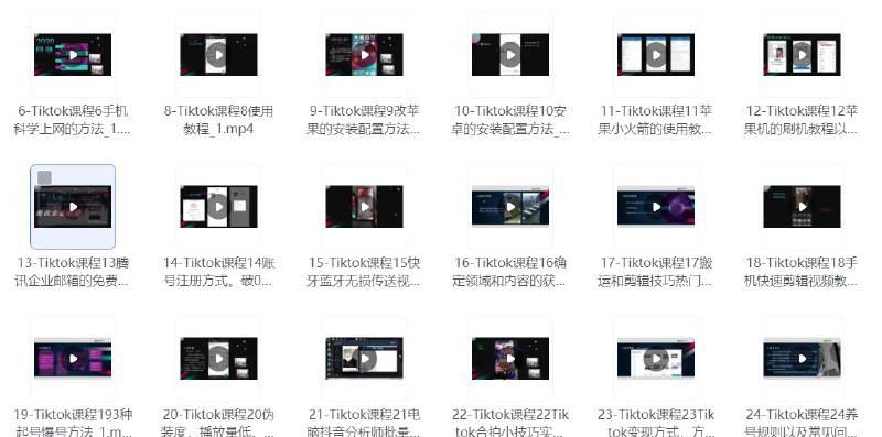 名称：Tiktok运营实战从0-1教学课程描述：《TikTok运营实战从0-1教学课程》是一门专为新手设计的全面课程，旨在帮助学员从零基础开始，逐步掌握TikTok平台的运营技巧