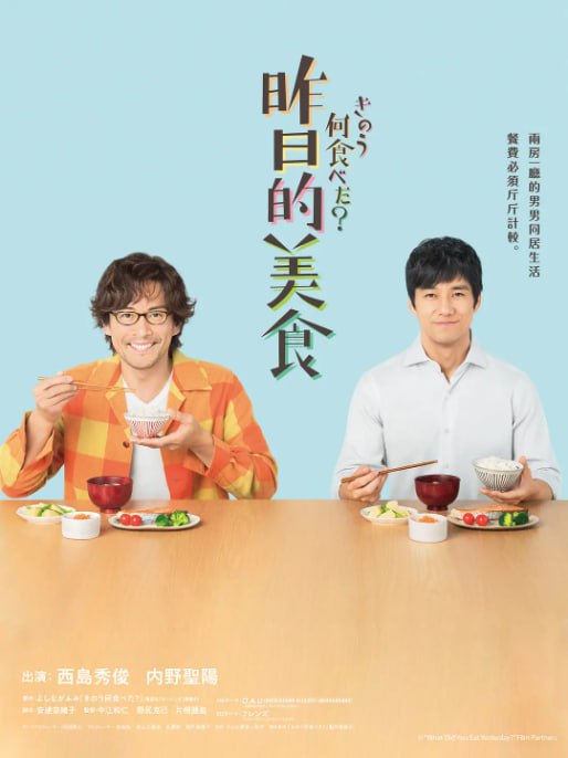 名称：[日剧][昨日的美食 第一季][2019][全12集][简繁英字幕][1080P高码][12G].描述：律师笕史朗和美容师矢吹贤二是一对同性情侣，他们一起生活，对美食有着共同的热爱