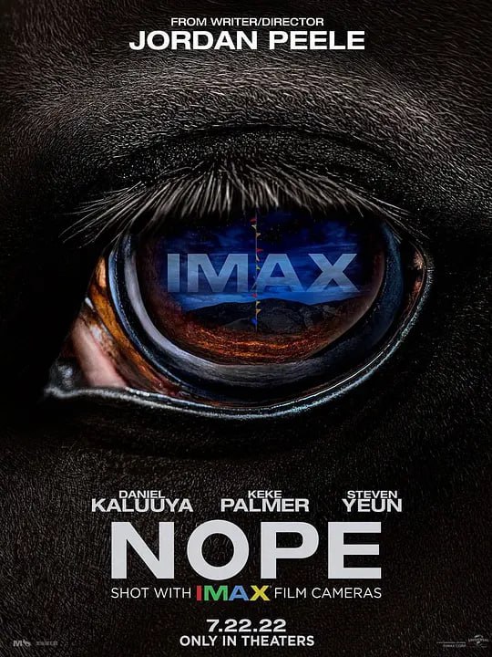 名称：不 Nope (2022)描述：黑人导演乔丹·皮尔的作品，讲述海伍德一家发现具有攻击性的不明飞行物后与之对抗的故事