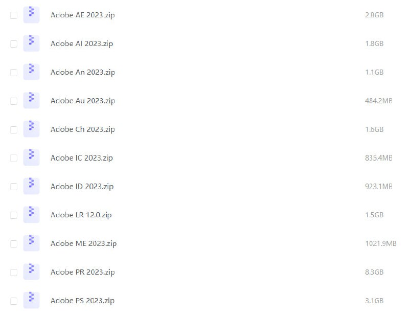 #夸克云盘联合投稿#夸克云盘发布频道资源名称：Adobe2023全家桶Win系统最新版（共23G）已破！抓紧收藏！描述：2023.1.14最新收集Adobe全家桶Win系统最新版，AE、AI、An、Au、Ch、IC、ID、LR、ME、PR、PS等，双击Set-up文件即可安装，全部已破解！有需要速存！被封禁不补！链接: 