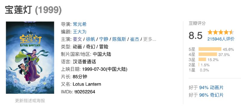 名称：宝莲灯.Lotus.Lantern.1999.2160P.国语描述：天神爱上凡人，这原本就是不被允许的事情