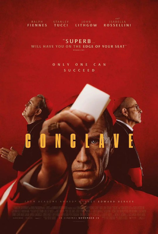 名称：秘密会议 / Conclave [2024][英国][中英双字][超清]描述：红衣主教劳伦斯（拉尔夫·费因斯 Ralph Fiennes 饰）要负责世界上最秘密、最古老的活动：选择新的教皇