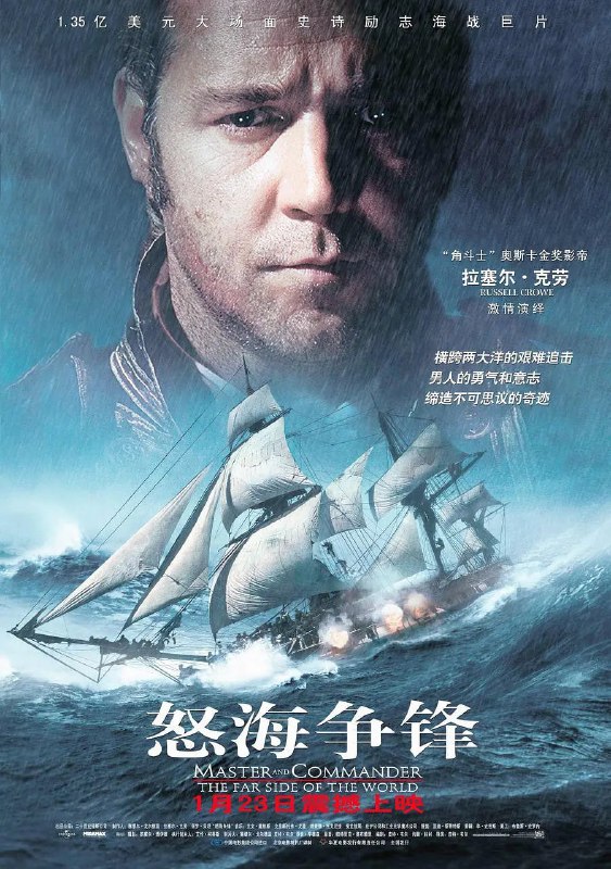 名称：怒海争锋 Master and Commander: The Far Side of the World (2003)描述：1805年，拿破仑在欧陆纵横，而海战方面，只有英国舰队可以与之匹敌