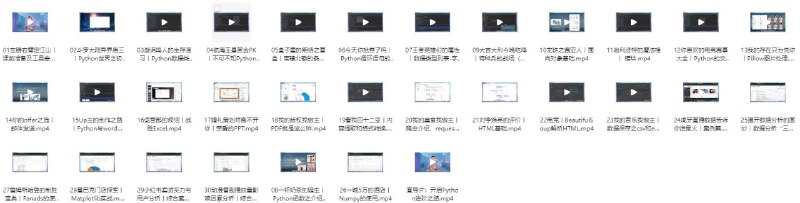 名称：Python 零基础30天速通（小白定制版）（完结）描述：这是一套非常适合小白入门的Python编程课，专为小白定制的Python新手入门课程，30节实战精讲，内容包含Python办公自动化、Python爬虫、数据分析、数据可视化等Python必修课程，只要30天就能让你脱胎换骨，整个学习过程中有趣不枯燥，非常值得一学~链接：