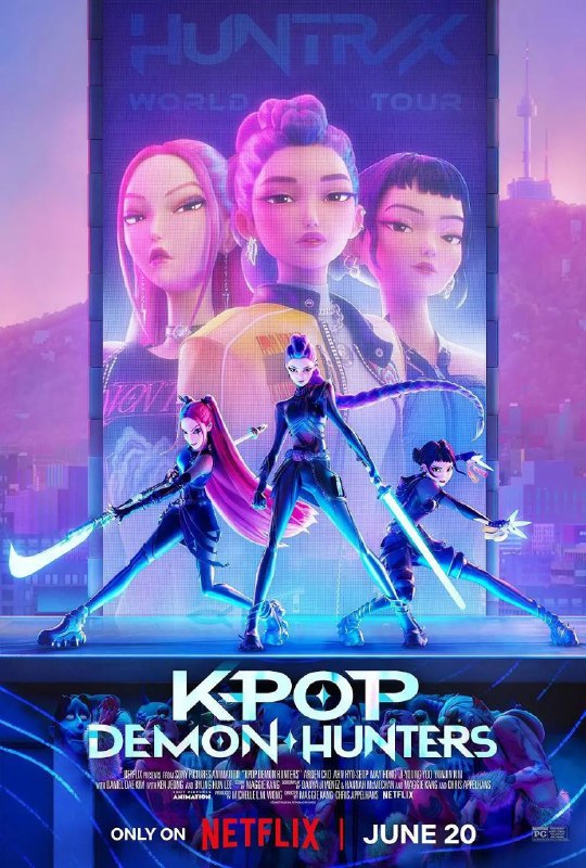 名称：K-POP：猎魔女团(2025)【NF.1080P】【内封简繁英】【喜剧/动作/动画】描述：她们不只是演唱会一票难求的人气女团，更是斩妖除魔的超强高手！韩流巨星鲁米、米拉和佐依私底下化身为魔物猎人，竭尽全力保护歌迷，对抗无所不在的异界威胁