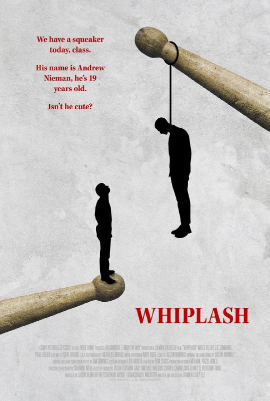 名称：爆裂鼓手 Whiplash (2014)描述：19岁少年安德鲁（迈尔斯·特勒 Miles Teller 饰）成长在单亲家庭，一心想成为顶级爵士乐鼓手