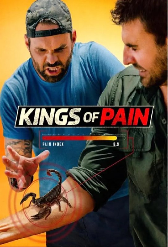 名称：疼痛之王 Kings of Pain (2019)描述：两个无所畏惧的男人被世界上最危险的动物蜇伤，编写了测量疼痛的终极指南