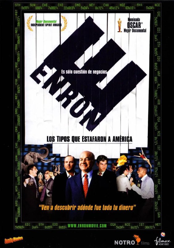 名称：安然：房间里最聪明的人 / Enron: The Smartest Guys in the Room (2005) 描述：由亚历克斯·吉布尼执导的美国纪录片，基于同名畅销书改编，详细揭露安然公司（Enron）丑闻