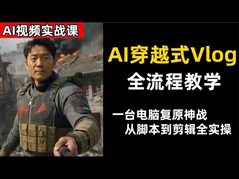 名称：【视频】AI穿越Vlog全流程教学：爆款视频+账号变现一条龙搞定描述：只用AI和一台电脑，我复原了一场神话大战！普通人也能拍出电影级短片！不用veo3，一样做出AI神话大片！链接：