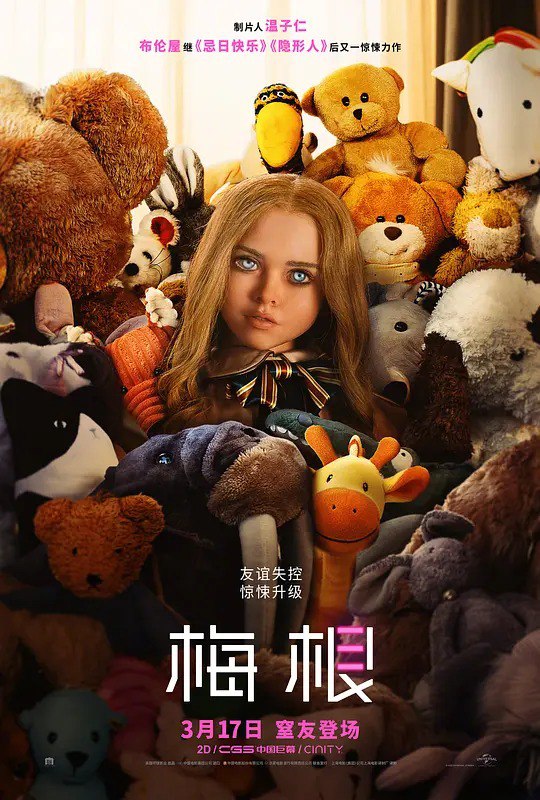 名称：梅根 M3GAN（2022）描述：《梅根》讲述了玩具公司的人工智能专家杰玛（艾莉森・威廉姆斯 饰）为了应对失去亲人的侄女凯蒂（维奥莱特・麦格劳 饰）的情感需求，开发了一款名为梅根的具有高度人工智能的玩偶