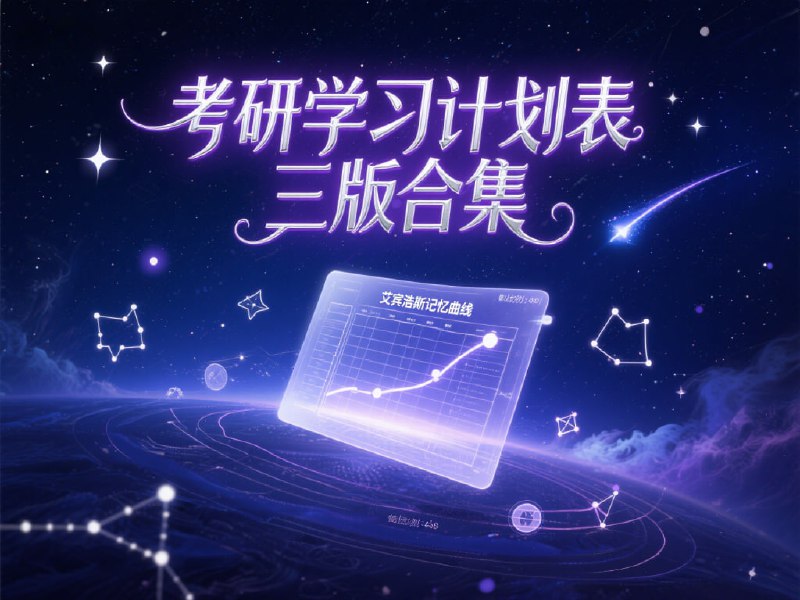 名称：考研学习计划表三版合集+艾宾浩斯记忆曲线｜高效备考就靠它描述：本资源包含三份不同版本的《考研学习计划表》模板，适用于不同备考阶段的同学