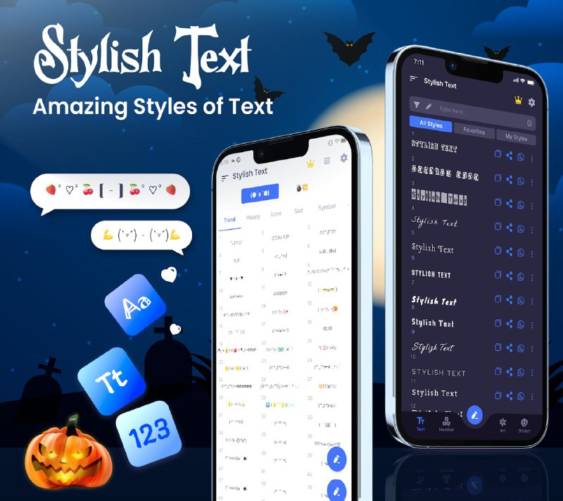 名称：Stylish Text - 特殊文字转换器 v1.4.4描述：让我们用时尚文本：可爱字体风格 - 一个方便的字体更换应用程序来为您的沟通增添趣味