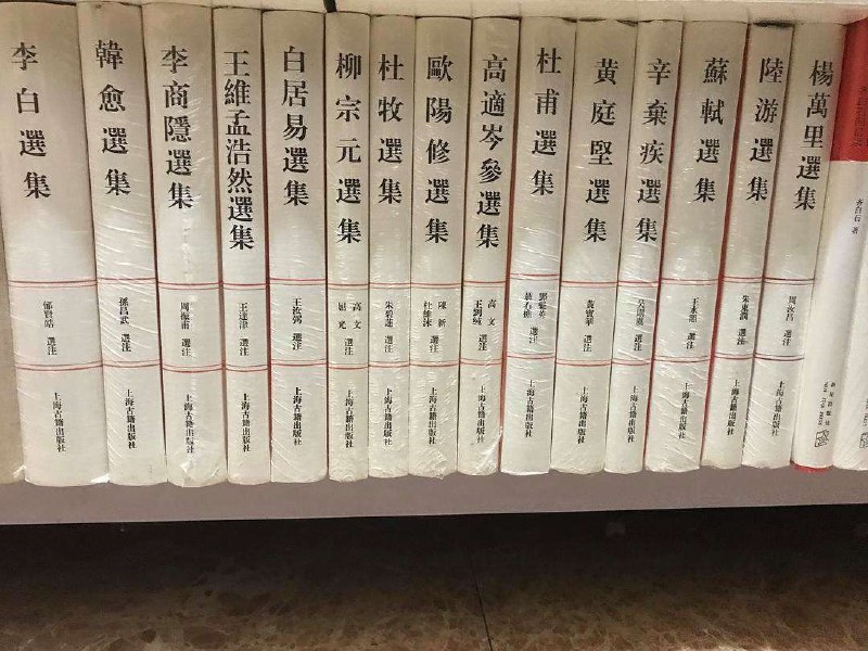 名称：中国古典文学名家选集（全17册）描述：《中国古典文学名家选集》（全17册）由上海古籍出版社出版，精选了唐宋至清代众多文学名家的代表作品，如韩愈、李白、杜甫、苏轼等，涵盖诗词、散文等多种文体