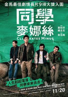 名称：《同学麦娜丝》描述：由《大佛普拉斯》导演黄信尧执导的《同学麦娜丝》，在台北金马影展上映的剧情喜剧佳作，影片围绕四个高中同学展开，他们在泡沫红茶店谈天说地，却在生活中各有各的艰难：保险业务员电风面临婚姻与买房压力；有阴阳眼的纸扎屋从业者闭结错过婚姻想再寻觅；曾自杀的罐头在户政所工作重逢女神；怀才不遇的导演添仔走上选举之路链接：