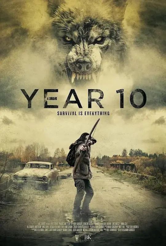 名称：第十年 Year 10 (2024) 1080P 恐怖片 描述：在 2024 年的这部英国影片所构建的末日世界里，文明已然崩塌，恐怖的阴影笼罩着大地