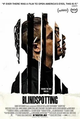 名称：盲点 Blindspotting (2018)丨7.3分描述：导演: 卡洛斯·洛佩斯·埃斯特拉达 编剧: 拉斐尔·卡索 / 戴维德·迪格斯 主演: 戴维德·迪格斯 / 拉斐尔·卡索 / 詹妮娜·加万卡 / 贾思敏·赛法斯·琼斯 / 伊桑·恩布里 / 更多... 类型: 剧情 / 喜剧 / 犯罪 制片国家/地区: 美国 语言: 英语 上映日期: 2018-01-18(圣丹斯电影节) / 2018-07-27(美国) 片长: 95分钟 又名: 缓刑72小时 IMDb: tt7242142 剧情简介 故事围绕一个假释犯假释期的最后几天展开