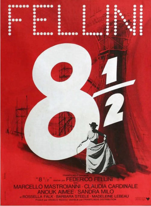 名称：[八部半][1963][简繁英字幕][1080P蓝光][12.5G]描述：导演圭多在创作陷入困境时，脑海中不断浮现各种回忆、幻想与梦境