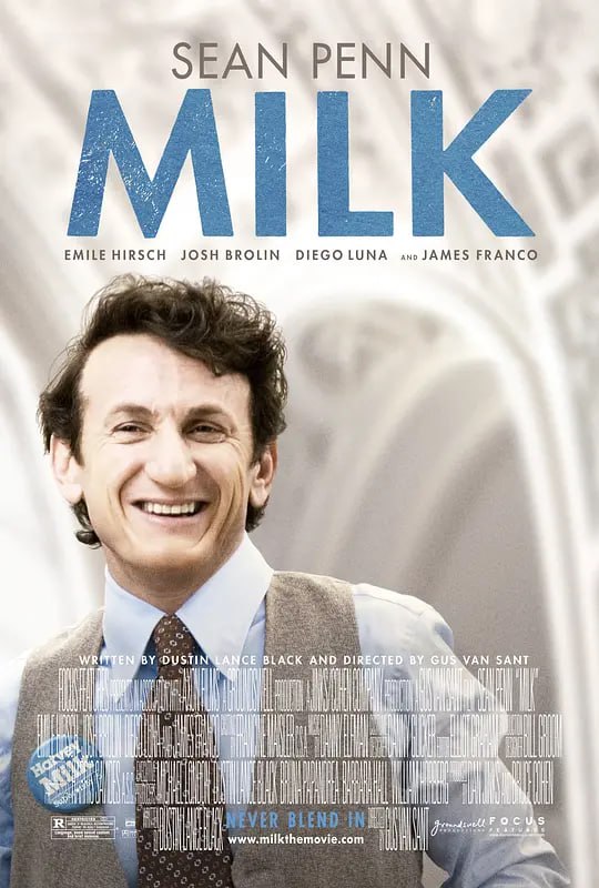 名称：米尔克 Milk (2008)描述：1970年，年届不惑事业有成然而感情生活却一路坎坷的小商人米尔克(Sean Penn 西恩•潘 饰)，偶然邂逅了年轻英俊的男子斯科特•史密斯(James Franco 詹姆斯•弗兰科 饰)，两人迅速陷入热恋，米尔克自此也开始认识到自身真正的性取向