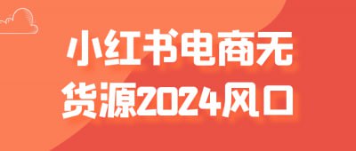 名称：小红书电商无货源2024风口描述：《小红书电商无货源2024风口》课程聚焦无货源电商模式，解读小红书平台的流量变现新机会