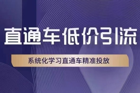 名称：直通车低价引流课，系统化学习直通车精准投放描述：直通车低价引流课，是一门系统化学习淘宝直通车精准投放的课程