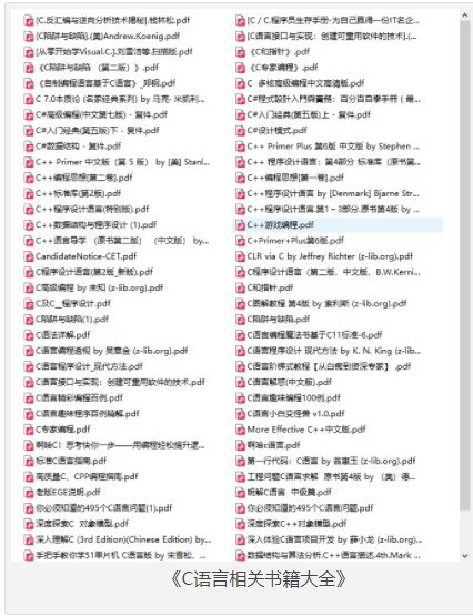 名称：《C语言相关书籍大全》合集51本[pdf]描述：无论你是初学者还是有经验的开发者，这套书籍都能帮助你提升编程技能，解决实际问题