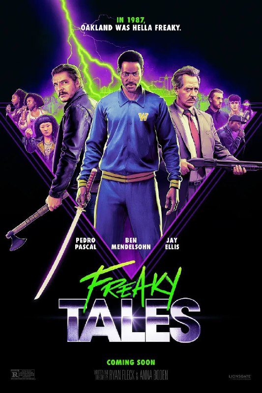 🎬 名称： 怪诞故事 Freaky tale (2024)📝 描述： 影片由四个相互关联的故事组成，发生在1987年的加州奥克兰，有些是真实 的，有些是虚构的，是一封写给音乐、电影、体育、政治、人民、地方和回忆的情书