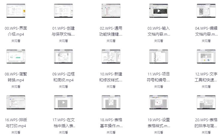 名称：《WPS全套教程合集 小白秒变高手 打工人必备 》亮点：从零基础到精通，快速掌握WPS办公技巧，提升工作效率必备教程标签：#WPS教程 #办公技巧 #职场必备 #高效工作更新日期：2025-06-20 23:42:11链接：