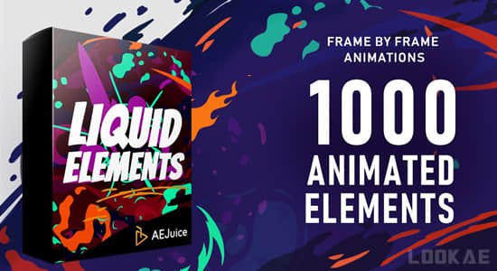 《AePr模板视频素材1000个手绘液体闪光流体二维卡通动画元素包Liquid Elements 》1000款手绘流体动画元素，涵盖闪光、液体与卡通风格，轻松提升视频创意，适用于各类动态设计场景