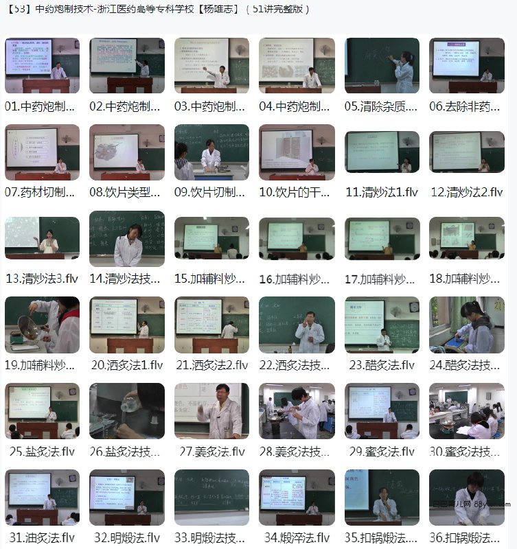 《中药炮制技术-浙江医药高等专科学校杨雄志》深入解析中药炮制技艺，结合现代应用，案例丰富实用，适合药学师生及从业者提升专业技能