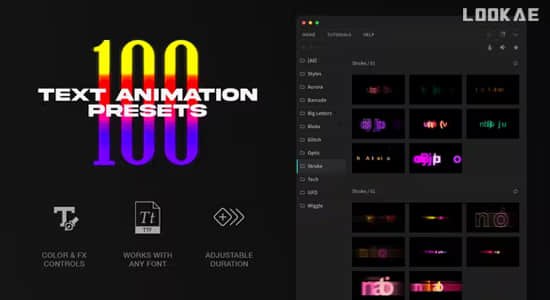 《PR脚本-100个文字标题预设100TextPresetsforPremierePro》100款精心设计文字标题，一键应用提升剪辑效率，丰富画面视觉效果，适合各类视频创作场景