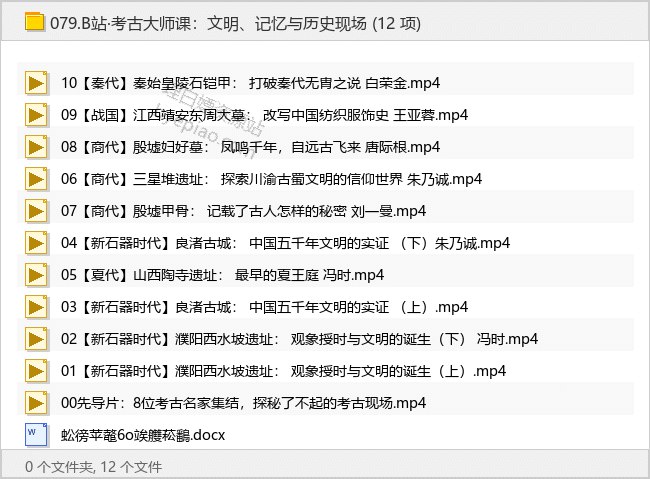 《B站-考古大师课：文明、记忆与历史现场》探索文明密码，揭秘历史现场，带你穿越时空与古人对话，感受考古的无限魅力