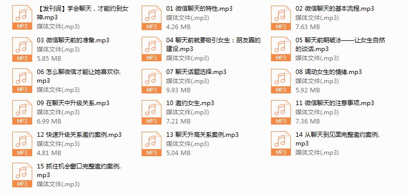 《微信魅力聊天宝典，微信聊天撩妹秘籍MP3（已完结）》掌握微信聊天技巧，轻松吸引心仪对象，提升沟通魅力，让每一次对话都充满吸引力