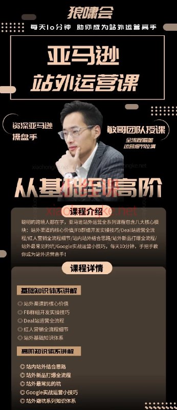 《聪明的跨境人都在学的亚马逊站外运营课，每天10分钟，手把手教你成为站外运营高手》每天10分钟快速上手，手把手实战教学，高效掌握亚马逊站外引流技巧，助力销量飙升