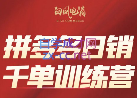 《白凤电商拼多多日销千单训练营》掌握拼多多日销千单实战技巧，从零起步快速提升店铺销量，适合电商新手与寻求突破的卖家