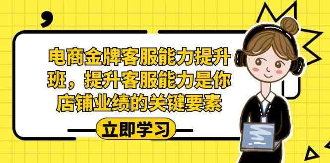 《电商金牌客服能力提升班，提升客服能力是你店铺业绩的关键要素》实战技巧与高效沟通双提升，快速解决客户问题增强满意度，转化率飙升带动店铺业绩增长