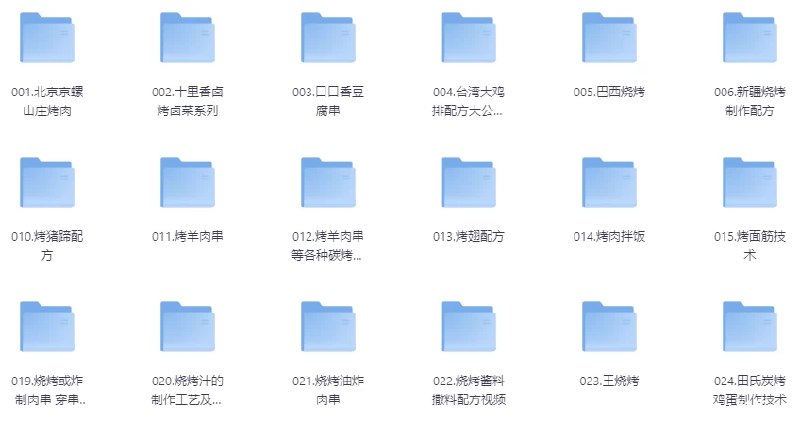 《30多套烧烤炭烤小吃技术全套教程合集》秘制酱料配方全解析，炭火掌控技巧大公开，新手也能快速上手，轻松摆摊开店赚收益