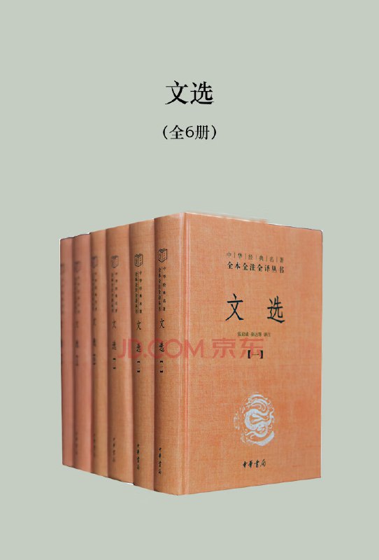 《文选–全六册套装》收录经典名篇，涵盖诗赋文论，展现六朝文学精华，是研究古代文学的必备典籍