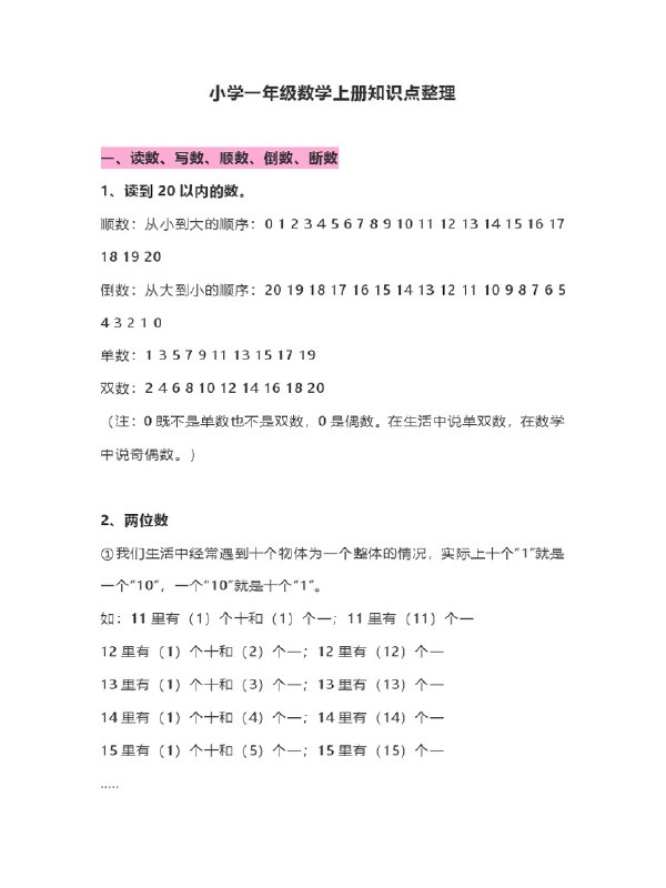 《01年级数学知识点》涵盖01年级数学核心知识点，系统梳理重点难点，帮助孩子打好数学基础，轻松应对课堂学习