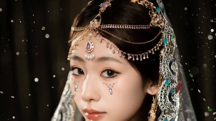 《西域公主风情写真》西域公主的异域风情，神秘面纱下的绝美瞬间，每一帧都如诗如画，带你穿越千年丝路