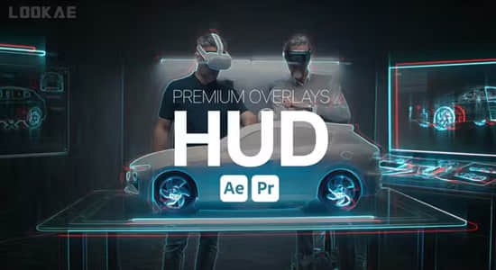 《AEPR模板科技感HUD视觉效果叠加动画 》动态HUD元素与科技模板完美融合，营造未来感界面体验，增强视觉冲击力与沉浸感