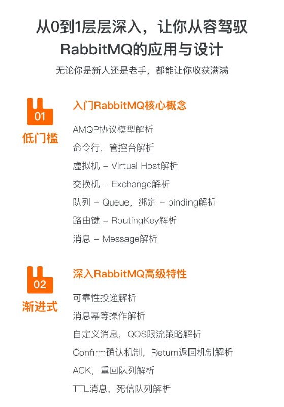 《RabbitMQ消息中间件精讲从0到1驾驭RabbitMQ应用与设计》深入浅出讲解RabbitMQ，从基础到实战，助你快速掌握消息队列核心技术，提升分布式系统设计能力
