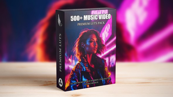 《500+CinematicMusicVideoLUTsBundle》500+电影级LUTs，一键调出高级感，轻松打造专业MV质感，支持多款剪辑软件，让作品瞬间脱颖而出