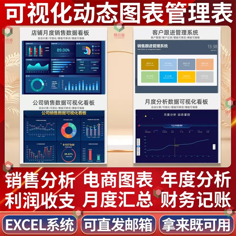《财务会计专用excel表格模板收支记账利润分析可视化资金预算报表》智能图表自动分析收支与利润，预算规划一目了然，助力财务决策更精准高效